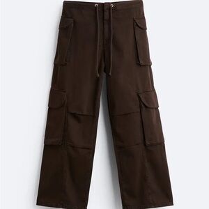 Zara Limited Edition Utility Cargo Jeans - Brown (S) NWT